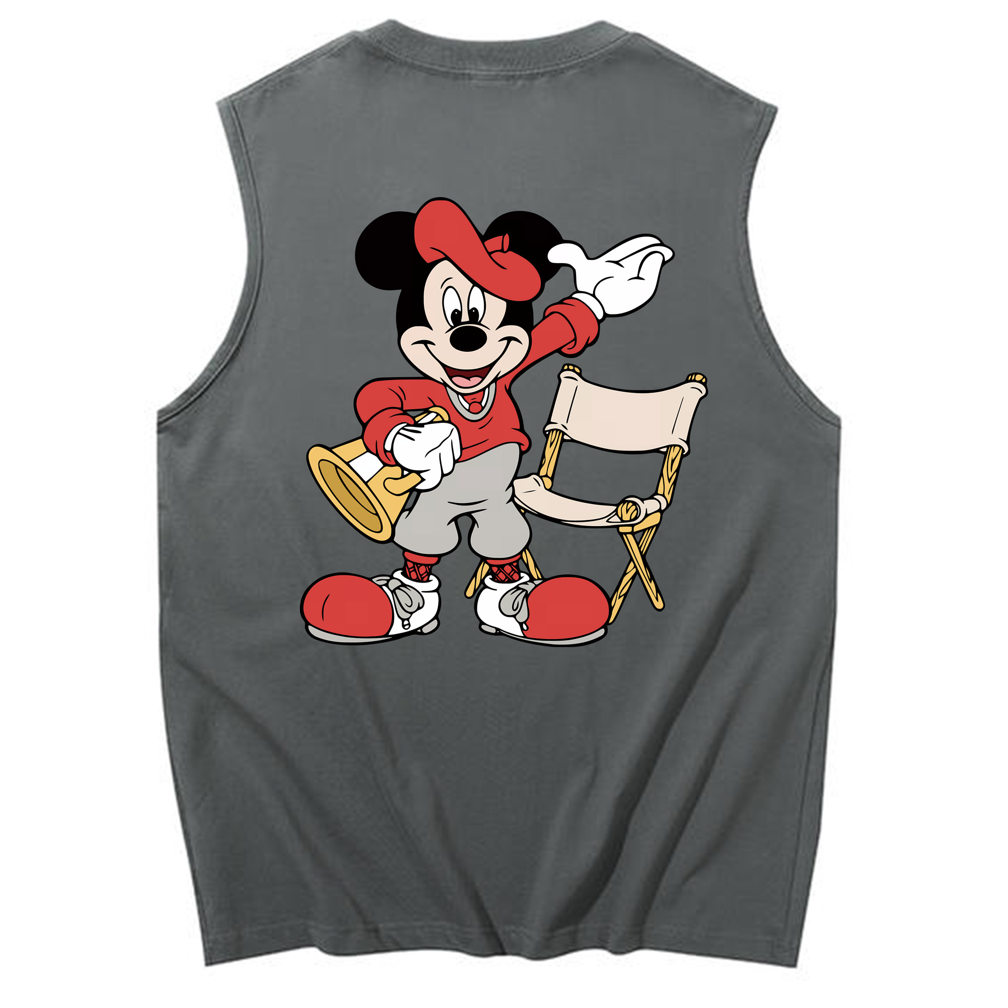 ミッキーマウス Mickey Mouse コットン100％タンクトップ（背面プリント）